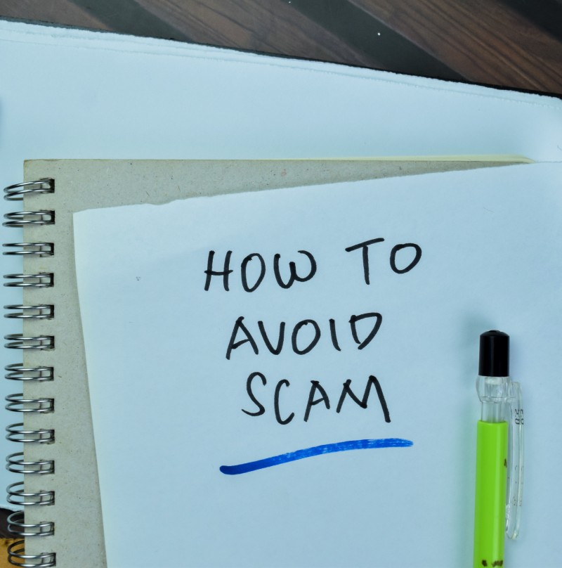 Notebook entry "How to Avoid Scam"